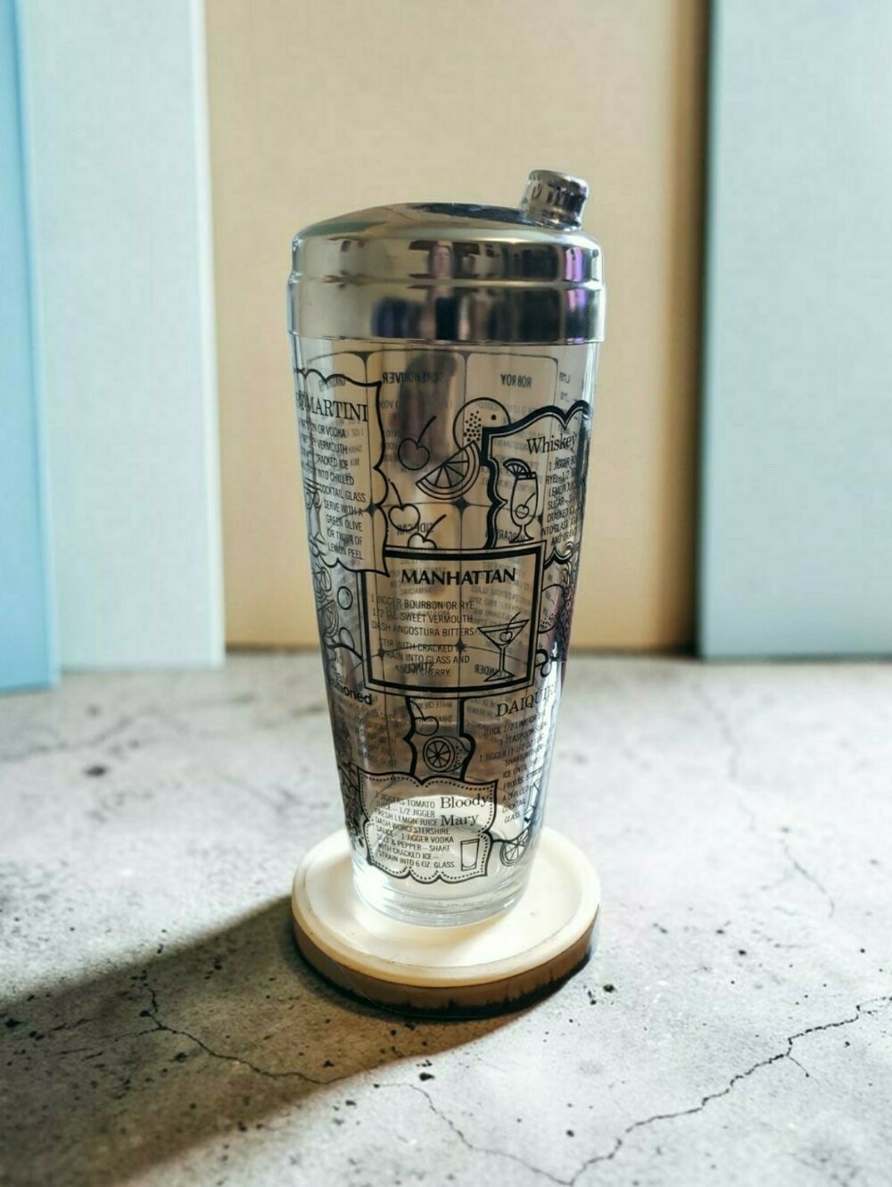Vintage Mid-Century Modern Irvinware Glass Cocktail Shaker - Picture 2 of 15